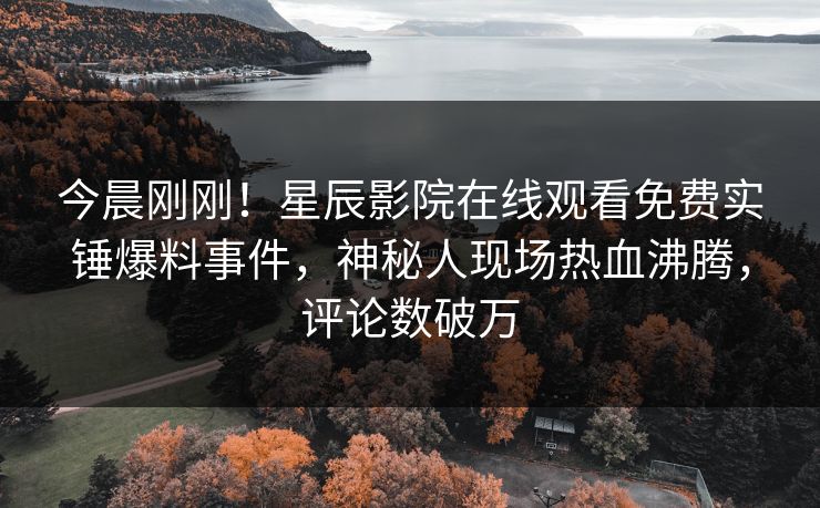 今晨刚刚！星辰影院在线观看免费实锤爆料事件，神秘人现场热血沸腾，评论数破万