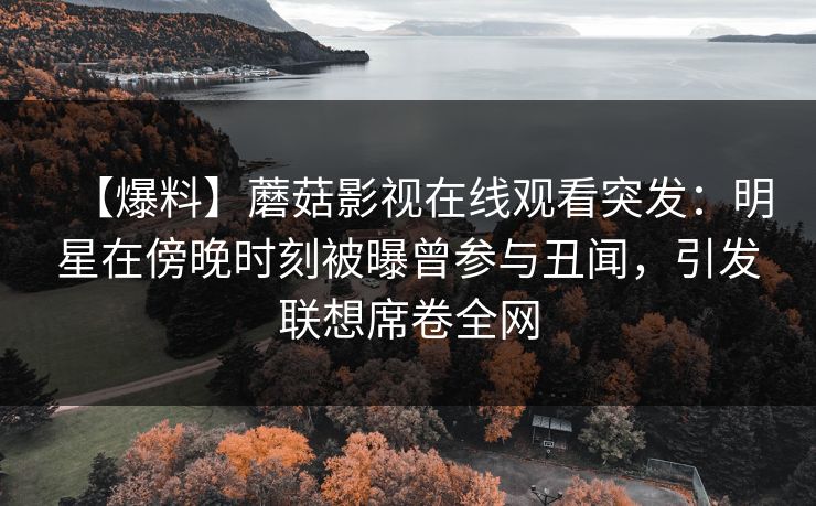 【爆料】蘑菇影视在线观看突发：明星在傍晚时刻被曝曾参与丑闻，引发联想席卷全网