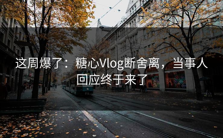这周爆了：糖心Vlog断舍离，当事人回应终于来了